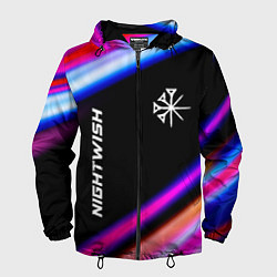 Ветровка с капюшоном мужская Nightwish neon rock lights, цвет: 3D-черный