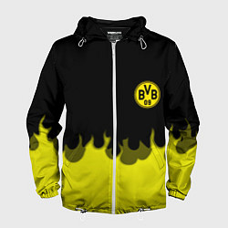 Ветровка с капюшоном мужская Borussia fire fc, цвет: 3D-белый