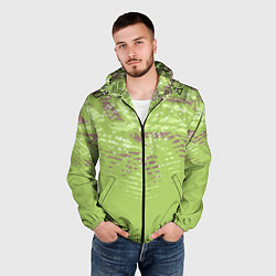 Ветровка с капюшоном мужская Крокодила кожа абстракция, цвет: 3D-черный — фото 2
