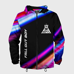 Ветровка с капюшоном мужская Fall Out Boy neon rock lights, цвет: 3D-черный