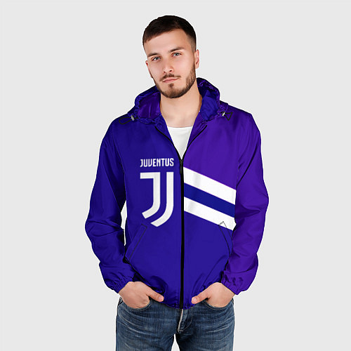 Мужская ветровка Juventus sport geometry line / 3D-Черный – фото 3