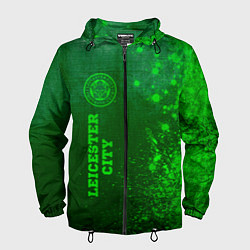 Ветровка с капюшоном мужская Leicester City - green gradient по-вертикали, цвет: 3D-черный