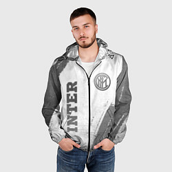 Ветровка с капюшоном мужская Inter - white gradient вертикально, цвет: 3D-черный — фото 2