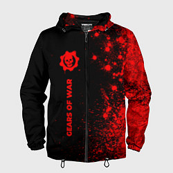 Ветровка с капюшоном мужская Gears of War - red gradient по-вертикали, цвет: 3D-черный