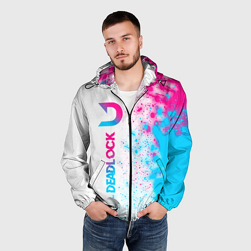 Мужская ветровка Deadlock neon gradient style по-вертикали / 3D-Черный – фото 3