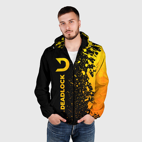 Мужская ветровка Deadlock - gold gradient по-вертикали / 3D-Черный – фото 3