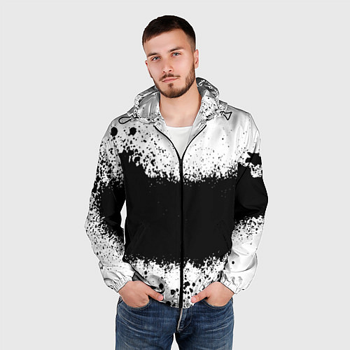Мужская ветровка Просто краски чёрные / 3D-Черный – фото 3
