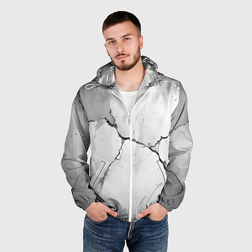 Мужская ветровка Растрескавшийся бетон / 3D-Белый – фото 3