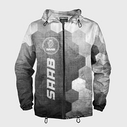 Ветровка с капюшоном мужская Saab - grey gradient по-вертикали, цвет: 3D-черный