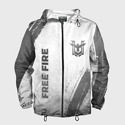 Ветровка с капюшоном мужская Free Fire - white gradient вертикально, цвет: 3D-черный