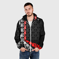 Ветровка с капюшоном мужская Marshmello pattern, цвет: 3D-белый — фото 2