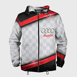 Ветровка с капюшоном мужская AUDI auto texture, цвет: 3D-черный
