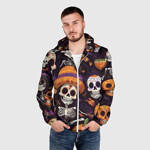 Мужская ветровка Страшилки хэллоуин / 3D-Белый – фото 3