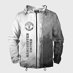 Ветровка с капюшоном мужская Manchester United - white gradient по-вертикали, цвет: 3D-черный