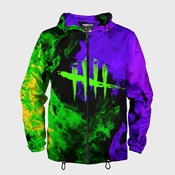 Ветровка с капюшоном мужская Dead by daylight neon flame, цвет: 3D-черный
