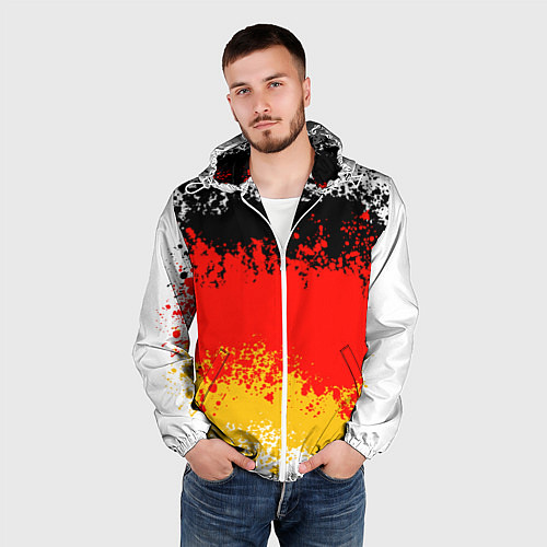 Мужская ветровка Флаг Германии в виде хаотичных пятен / 3D-Белый – фото 3