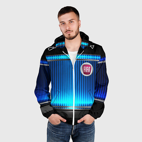 Мужская ветровка FIAT текстура авто / 3D-Белый – фото 3