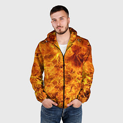 Ветровка с капюшоном мужская Весь в огне, цвет: 3D-черный — фото 2