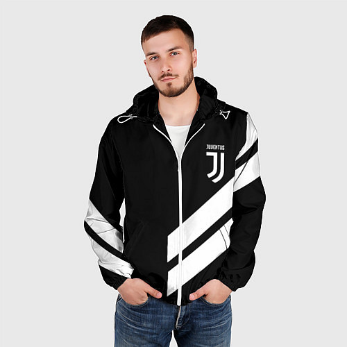 Мужская ветровка Juventus line white / 3D-Белый – фото 3