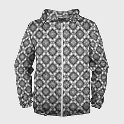 Ветровка с капюшоном мужская Кельтская вышивка, цвет: 3D-белый