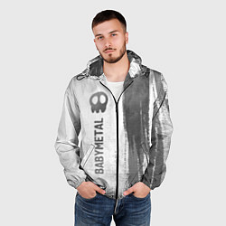 Ветровка с капюшоном мужская Babymetal - white gradient по-вертикали, цвет: 3D-черный — фото 2