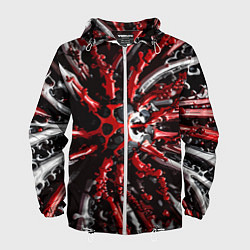 Ветровка с капюшоном мужская Красно-белая инфекция, цвет: 3D-белый