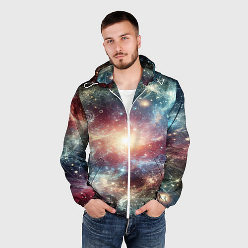 Мужская ветровка Космическая туманность / 3D-Белый – фото 3
