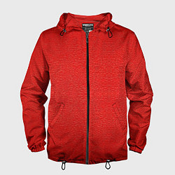 Ветровка с капюшоном мужская Красная кожаная текстура, цвет: 3D-черный