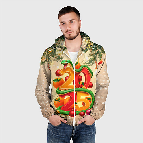 Мужская ветровка Веселая змея 2025 / 3D-Белый – фото 3