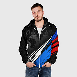 Ветровка с капюшоном мужская Россия - абстракция, цвет: 3D-белый — фото 2