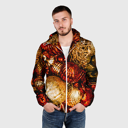 Мужская ветровка Новогоднее ёлочное украшение / 3D-Белый – фото 3