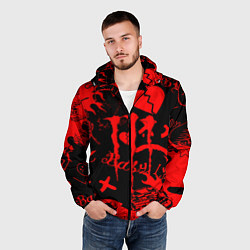 Ветровка с капюшоном мужская Lil peep monster energy, цвет: 3D-черный — фото 2