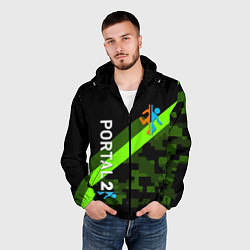 Ветровка с капюшоном мужская Portal camo steel geometry, цвет: 3D-черный — фото 2