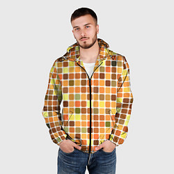 Ветровка с капюшоном мужская Осенняя палитра, цвет: 3D-черный — фото 2