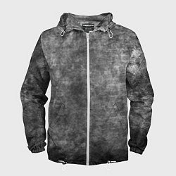 Ветровка с капюшоном мужская Абстракция - gray wall, цвет: 3D-белый