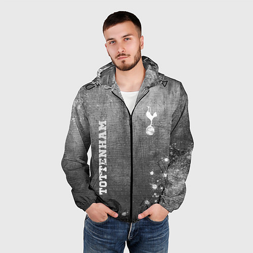 Мужская ветровка Tottenham - grey gradient вертикально / 3D-Черный – фото 3