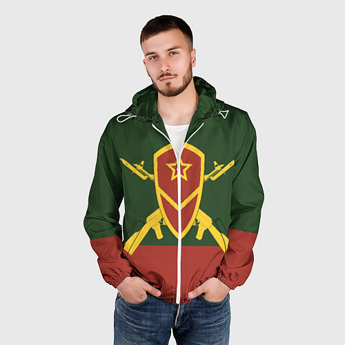 Мужская ветровка Мотострелковые войска: герб со щитом / 3D-Белый – фото 3