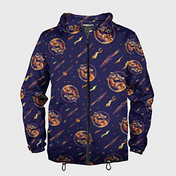 Ветровка с капюшоном мужская Mortal Kombat logo pattern, цвет: 3D-черный