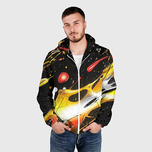 Мужская ветровка Текстура краска / 3D-Белый – фото 3