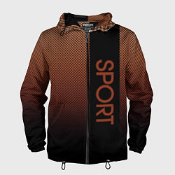 Мужская ветровка Sport коричневый вертикальная полоса