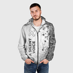 Ветровка с капюшоном мужская A Silent Voice - white gradient по-вертикали, цвет: 3D-черный — фото 2
