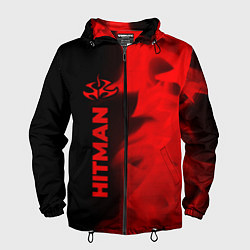 Ветровка с капюшоном мужская Hitman - red gradient по-вертикали, цвет: 3D-черный