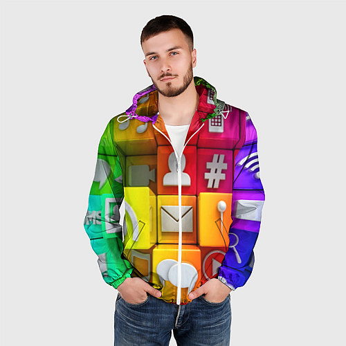 Мужская ветровка Square / 3D-Белый – фото 3