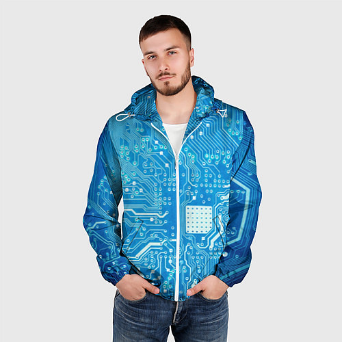 Мужская ветровка Системная плата / 3D-Белый – фото 3