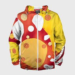 Ветровка с капюшоном мужская Теплая африканская абстракция, цвет: 3D-белый