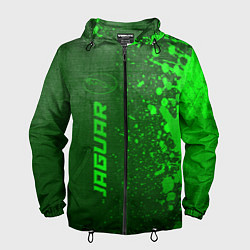 Ветровка с капюшоном мужская Jaguar - green gradient по-вертикали, цвет: 3D-черный