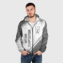 Ветровка с капюшоном мужская Within Temptation - white gradient вертикально, цвет: 3D-черный — фото 2