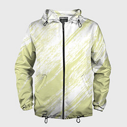 Ветровка с капюшоном мужская The color is white and yellow, цвет: 3D-черный