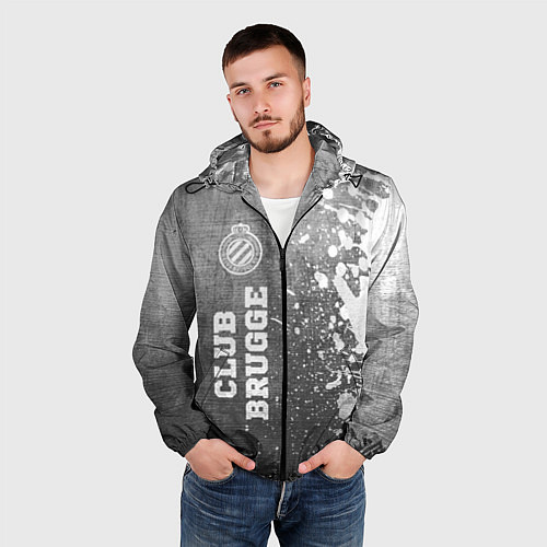 Мужская ветровка Club Brugge - grey gradient по-вертикали / 3D-Черный – фото 3