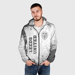 Ветровка с капюшоном мужская Leeds United - white gradient вертикально, цвет: 3D-черный — фото 2